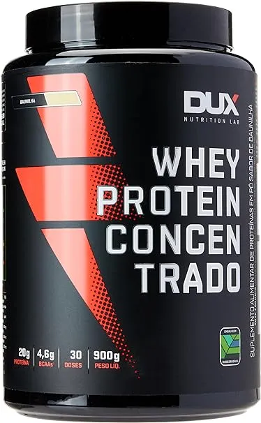 DUX Whey Protein Concentrado Pote (900G) - Sabor Baunilha