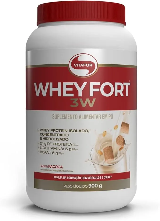 Vitafor - Whey Fort 3W - 900g - Paçoca