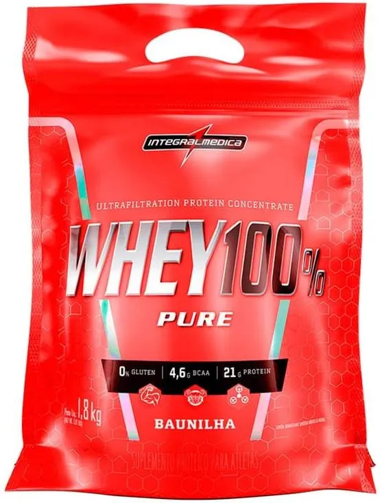 Whey 100% Pure 1,8kg Pouch Integralmedica - Baunilha